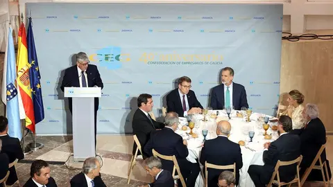 El presidente de la Confederación de Empresarios de Galicia, Juan Manuel Vieites durante su intervención. © CASA DE S.M. EL REY.