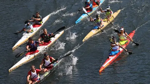 La Gold River Race logró hacer realidad la gran regata atravesando Galicia por el Sil y el Miño. PEDRO SEOANE. 