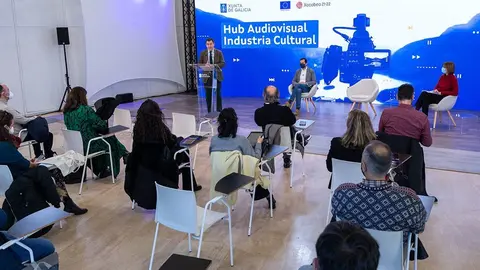 O conselleiro de Cultura, Educación e Universidade intervén nun encontro con produtoras de cinema e televisión para lles presentar a segunda liña de axudas do Hub Audiovisual da industria cultural.