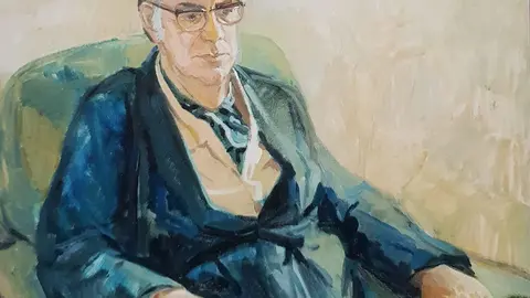 Camilo José Cela, retrato de RAFAEL MORENO PECINO. 