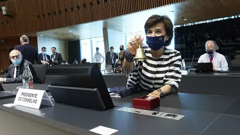 Ministra de Agricultura, Maria do Céu Antunes, durante el Consejo de Ministros de Agricultura.