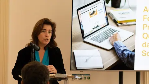 Ministra de Trabajo, Solidaridad y Seguridad Social, Ana Mendes Godinho, en la firma del Acuerdo sobre Formación Profesional y Cualificación de la Economía Social.