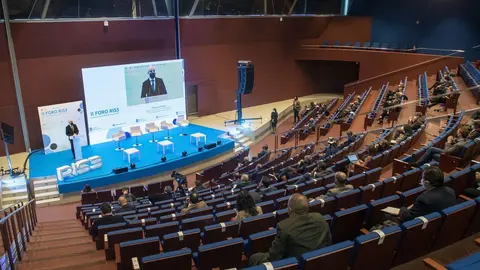 O vicepresidente segundo e conselleiro de Economía, Empresa e Innovación, Francisco Conde, pecha o II Foro RIS3, centrado no proceso de elaboración da nova Estratexia de Especialización Intelixente de Galicia.