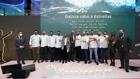 El vicepresidente primero de la Xunta, Alfonso Rueda, y la conselleira del Mar, Rosa Quintana, participaron en la presentación de "Galicia sabe a estrellas” con reconocidos chefs, donde destacaron la excelencia de la cocina gallega gracias a la calidad de los productos y la profesionalización del sector.