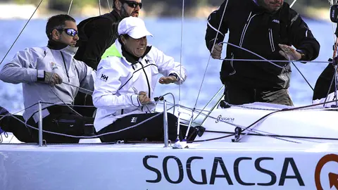 La oro olímpica ourensana Tamara Echegoyen con Sogacsa. MARÍA MUIÑA.