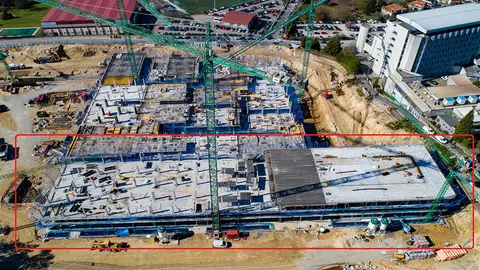 Esta estructura incluye 11 quirófanos, las unidades de radioterapia o las áreas de urgencias y rehabilitación.