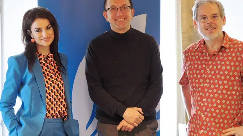 o secretario xeral de Cultura, Anxo M. Lorenzo, que presentou a nova edición na Coruña xunto aos coordinadores da mesma, Yolanda Castaño e Keith Payne.