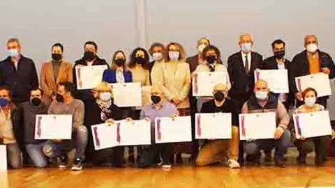 Imaxe da entrega de certificados SICTED, na II Gala de Calidade Turística do GDR Condado Paradanta.