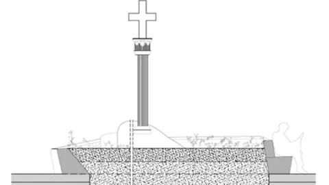Deseño cruceiro Praza de Bugallal