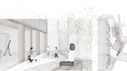 Proxecto do Centro Cívico da Praza Maior destinado a actividades sociais e servizos municipais.