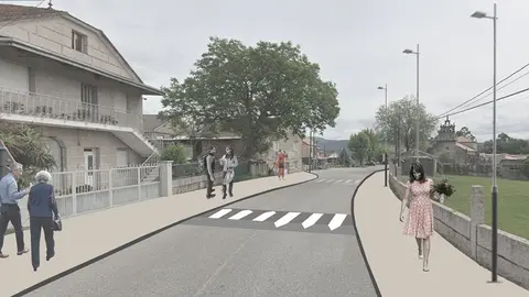 Fotomontaxe da senda do Foxo, en Pereiras, Mos.