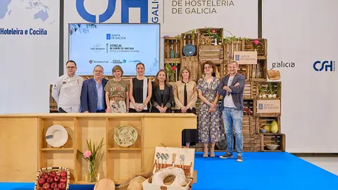 A importancia da gastronomía e dos valores xacobeos destacan na presentación do evento solidario 'Estrelas solidarias no Camiño'.