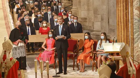 El Rey durante su intervención en la ofrenda al Apóstol Santiago. © CASA DE SM El REY