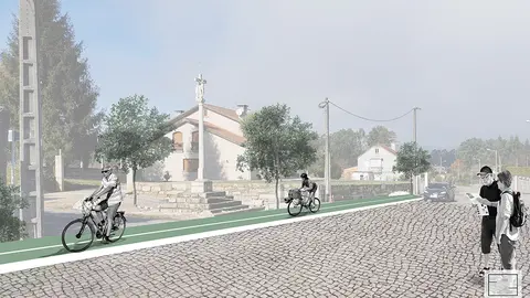 Obra da senda cicloturista Alto de Barreiro-Santiaguiño. INFOGRAFÍA.