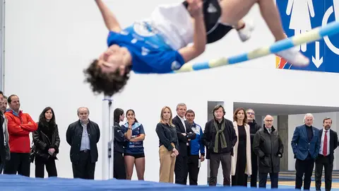 O presidente da Xunta, Alfonso Rueda, asiste ao acto de inauguración do módulo cuberto de atletismo no Instituto Feiral de Vigo. IFEVI(Vigo).