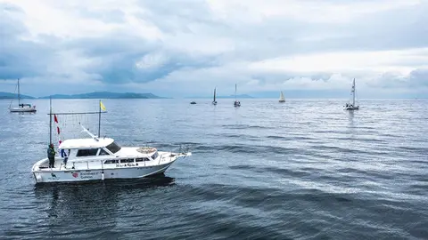 La ría de Pontevedra, hoy, a vista de dron. © Jacobo Bastos.