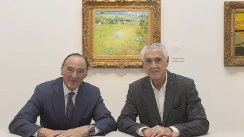 Pedro Guerrero, presidente de Bankinter, y Evelio Acevedo, director gerente del Museo Nacional Thyssen-Bornemisza.