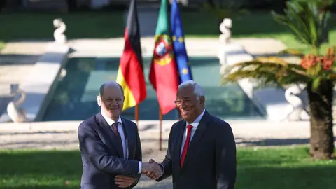 Primeiro-Ministro António Costal e Chanceler federal da Alemanha Olaf Sholz fazem declaração pública, Lisboa.