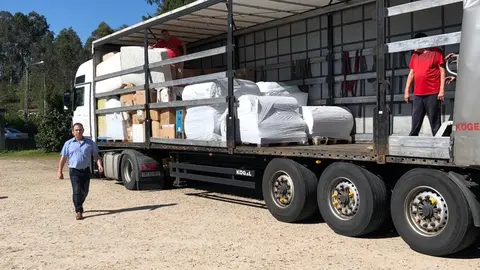 El camión que la semana pasada cargó dirección Ucrania.