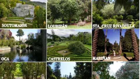 Los nueve jardines incorporados  al itinerario Cultural por el Consejo de Europa.