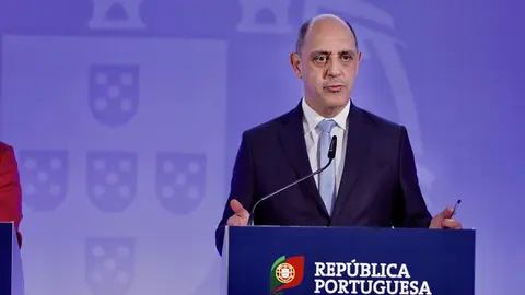 Ministro da Saúde, Manuel Pizarro, na conferência de imprensa do Conselho de Ministros, Oeiras.