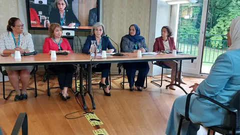 Secretária de Estado da Promoção da Saúde, Margarida Tavares, na 76.ª Assembleia Mundial de Saúde, Genebra, Suiça.