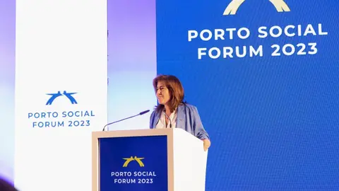 Ministra do Trabalho, Solidariedade e Segurança Social, Ana Mendes Godinho, no Fórum Social, Porto.