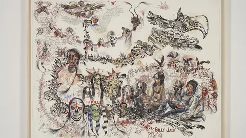 Brad Kahlhamer
Billy Jack, Jr., 2006
Graphite, ink, gouache and watercolor on paper
157,5 x 208,3 cm, 165 x 221 x 5,5 cm (framed)
Thyssen-Bornemisza Art Contemporary Collection
Photo: Courtesy the artist | Deitch Projects, New York
