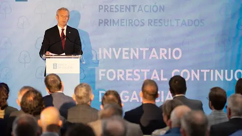 El presidente de la Xunta participó en la presentación de los primeros resultados del Inventario Forestal Continuo de Galicia.