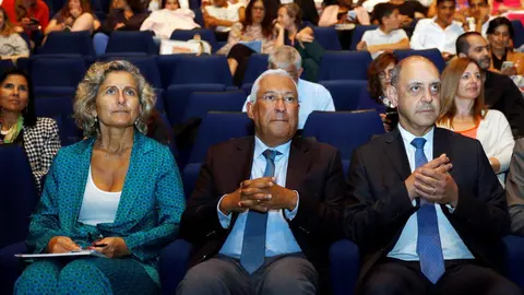 Primeiro-Ministro António Costa e Ministros da Saude, Manuel Pizarro e da Coesão Territorial, Ana Abrunhosa, na apresentação do balanço dos programa Bairros Saudáveis, Lisboa.