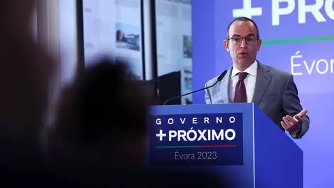 Ministro da Cultura, Pedro Adão e Silva, na conferência de imprensa do Conselho de Ministros, Évora.