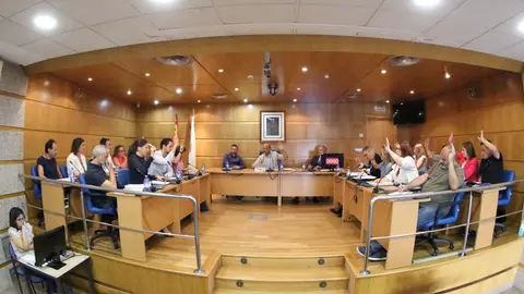 Pleno Presupuestos, durante a votación.