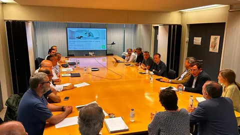 El conselleiro de Sanidade mantuvo una reunión con representantes de las empresas adjudicatarias de la ejecución de la obra -COPASA- y de la instalación del acelerador de protones -IBA-, además de con responsables sanitarios de los servicios de Oncología Radioterápica y Radiofísica del Servicio Gallego de Salud.