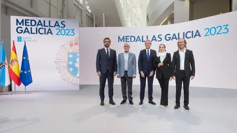 O presidente da Xunta, Alfonso Rueda, acompañado dos membros do Executivo autonómico, preside o acto de imposición das Medallas de Galicia 2023. Museo Centro Gaiás da Cidade da Cultura.