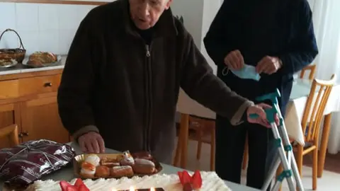 González Gago celebrando su centenario hace dos años.