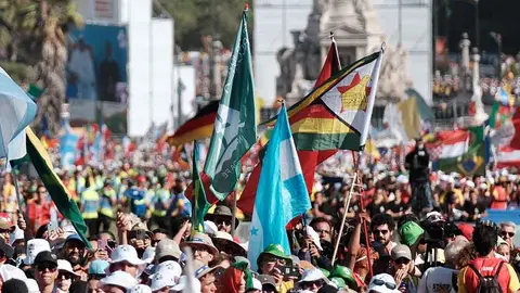 Peregrinos na Jornada Mundial da Juventude 2023.