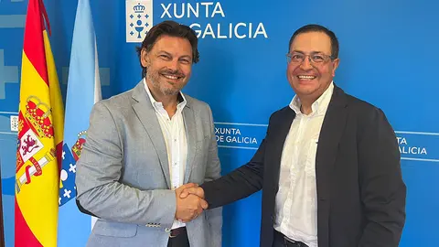 O secretario xeral da Emigración, Antonio Rodríguez Miranda, e o seu homólogo na Junta de Castilla y León, Fernando Rubio, mantiveron unha reunión de traballo.