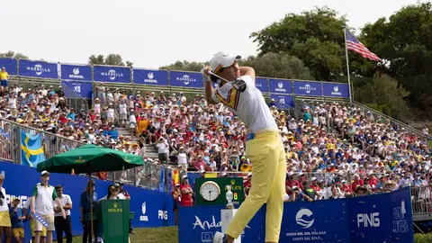 Carlota Ciganda se lanzó a la faena con todas sus fuerzas y anotó un espectacular birdie en el hoyo 1 para ponerse en cabeza.