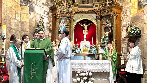 Samuel Montes Costas, durante la lectura del Evangelio.