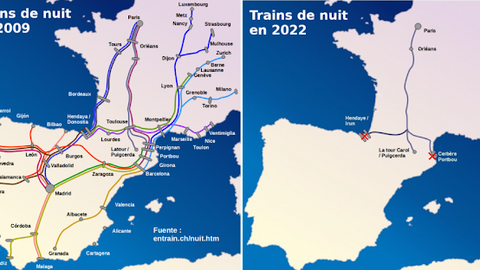 Nocturnos por la Pennsula Ibérica en 2009-2022.