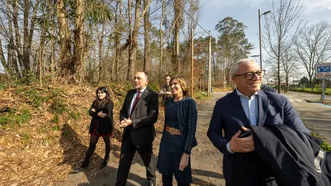 La alcaldesa, Nava Castro, con el conselleiro de Sanidad de la Xunta de Galicia, Julio Comesaña.