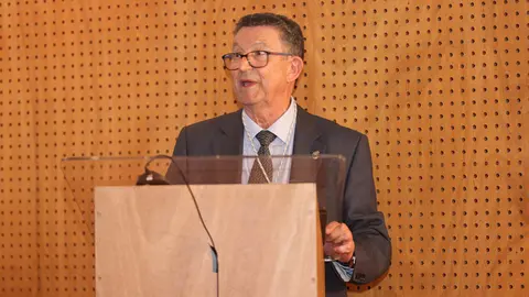 José Rivas, durante su disertación.