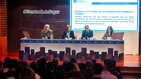 A vicepresidenta segunda e conselleira de Medio Ambiente, Territorio e Vivenda en funcións participou nun encontro informativo sobre o mercado da vivenda.