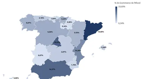 ¿Dónde se consumen más alimentos online? Mapa de actividad en 2024.
