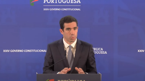 Ministro da Presidência, António Leitão Amaro, na conferência de imprensa do Conselho de Ministros, Lisboa,