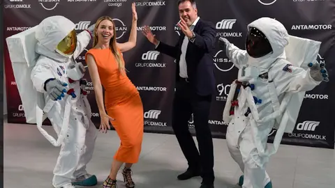 La presentadora del evento, María Mera, y Marcos Díaz Molk, nuevo gerente de la instalación.