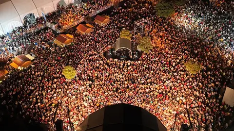 Vista aérea da festa do ano passado. ARQUIVO.