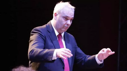 Álvaro Varela, director da banda de música de A Estrada.