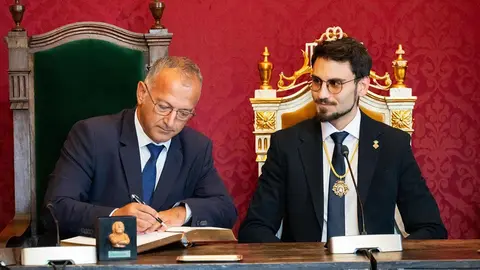 O Presidente da Câmara Municipal de Vila Nova de Cerveira, Rui Teixeira,  e o alcalde de Cervera, Jan Pomés.