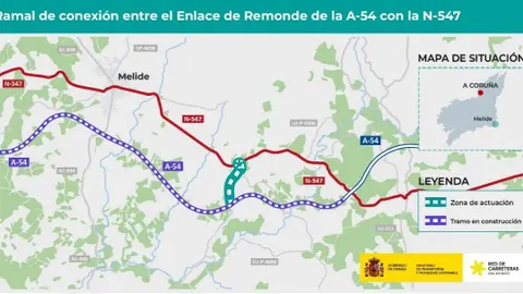 Esta conexión entre la A-54 y la N-547, facilita la comunicación y el tránsito entre Galicia y Portugal.